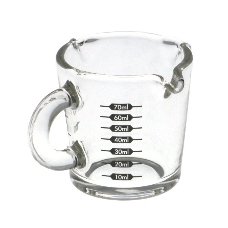 Glass Espresso Measuring Jug with Silk Screen Printing 10/70 ml