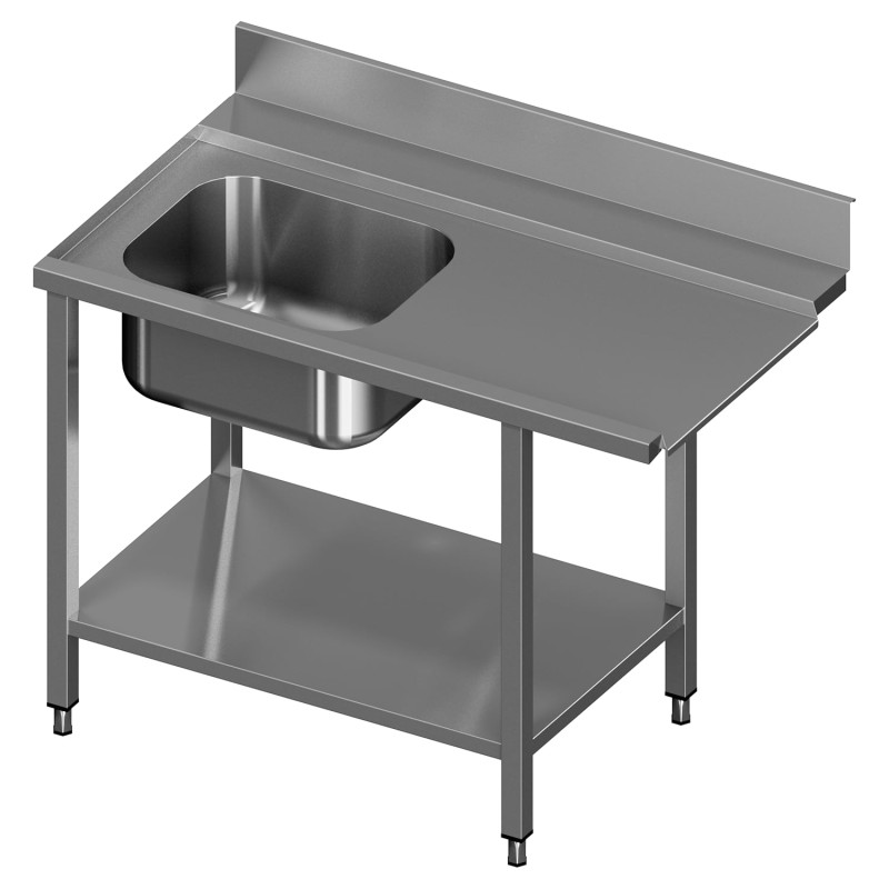 Table to Dishwasher With 1 Sink, Reinforced Shelf and Sliding Doors