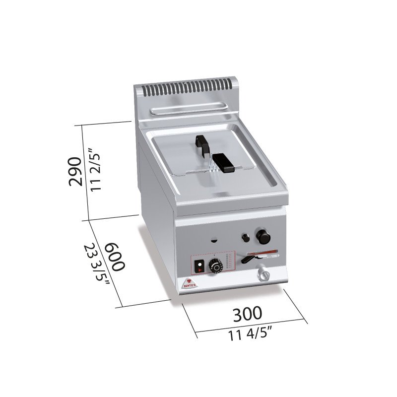 Gas fryer (counter top) „Berto's“ Turbo GL8B, single tank 8 L